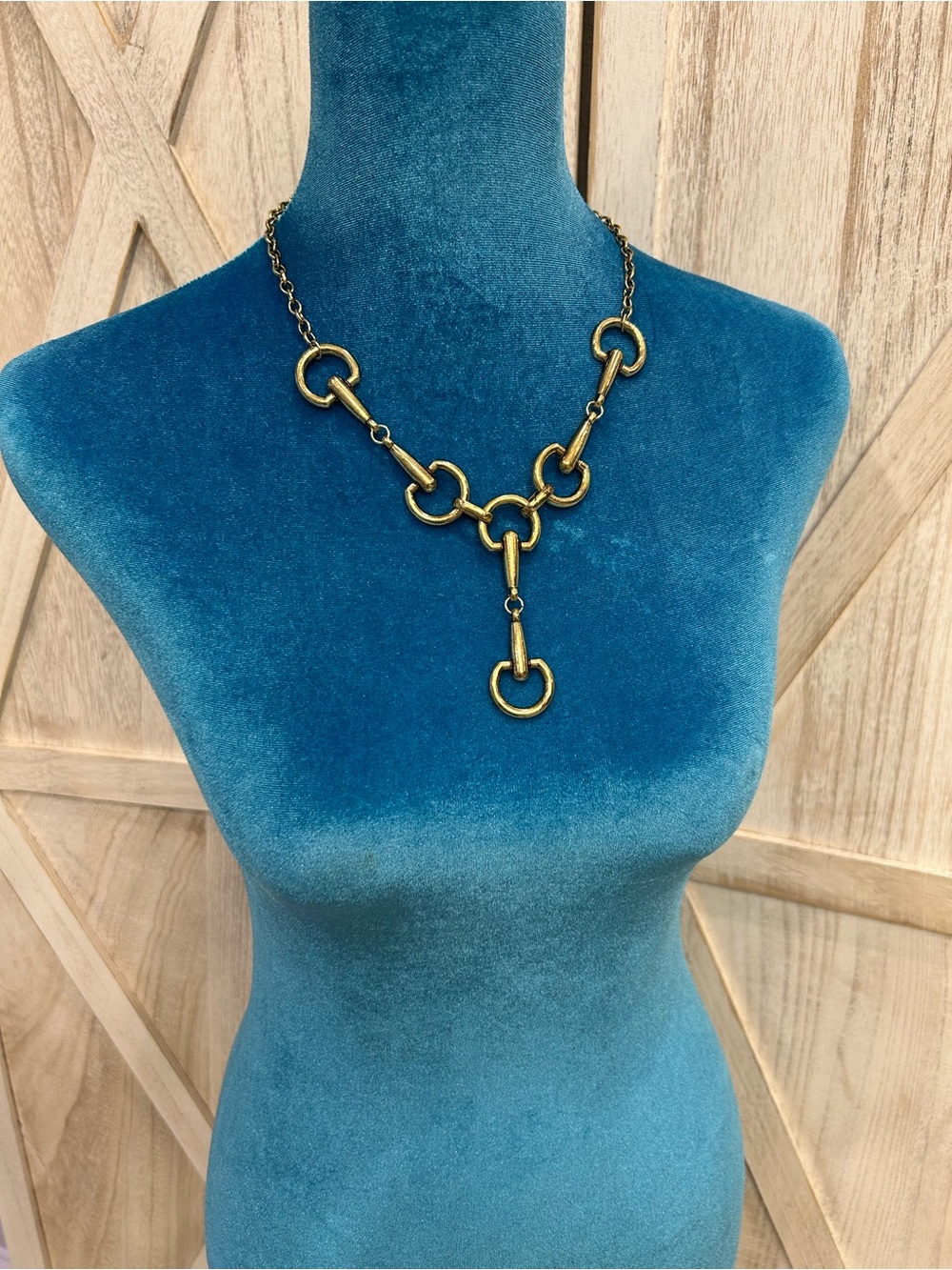 Gold-Tone Horse Bit Lariat Necklace - Women's Jewelry